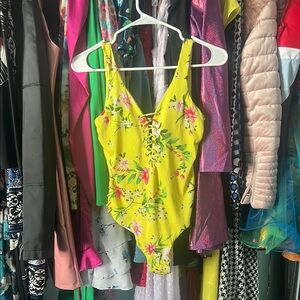 Floral Yellow Kids One Piece